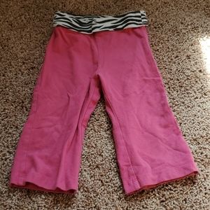 Pink leggings with zebra print band